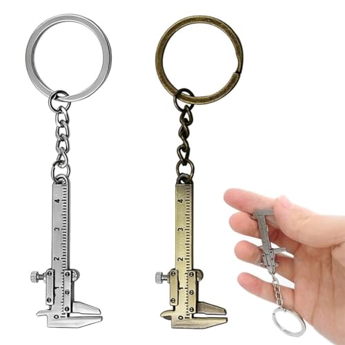 SGERUFZ 2 Stücke Präzisions-Mini-Messschieber-Schlüsselanhänger Aus Aluminium Schlüsselanhänger (Mini) von SGERUFZ