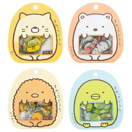 SGERUFZ 200 Pcs 4 Modelle Cartoon Aufkleber Mini Cartoon AufkleberAnime Laptop Wasserflaschen Aufkleber für Kinder Mädchen Teenager von SGERUFZ