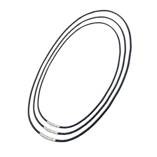SGERUFZ 3 Stück Lederband für Kette, 1.5/3mm Kunstleder Lederband mit Verschluss, Lederbänder für Ketten, Lederhalsband Damen, Schwarz Leder Halskette für Männer Herren SGERUFZ 3 Stück Lederband für Kette, 1.5/3mm Kunstleder Lederband mit Verschluss, Lederbänder für Ketten, Lederhalsband Damen, Schwarz Leder Halskette für Männer Herren von SGERUFZ
