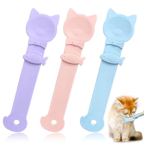 SGERUFZ 3 Stück Löffel Flüssiges Katzenfutter Katzenstreifen Happy Spoon Katzenfutter Löffel Katzensnack Katzenstreifen Quetschlöffelfeeder Katzen Quetschlöffel Katzenfutter Löffel Katzenfutter von SGERUFZ