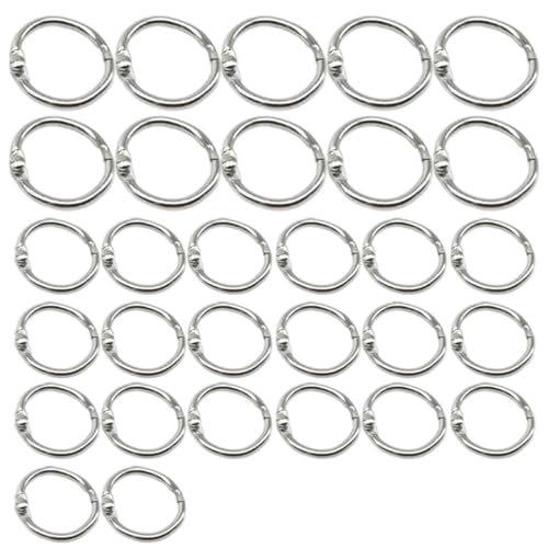 SGERUFZ 30 Stück Buchringe, Ringbinder, Binder Ringe, Metall Buchbinderinge, Loseblatt Verbinder für Scrapbook, Album, Memo-Ablage, Handwerk, Schlüsselringe (15m、25mm) von SGERUFZ