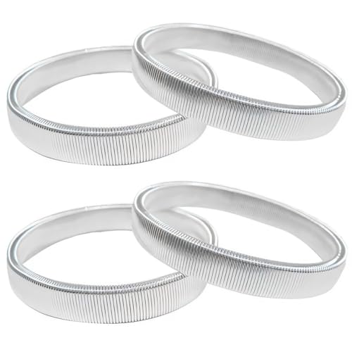 SGERUFZ 4 Stück Silber Ärmelhalter Damen Elastisch Anti Rutsch Stretch Metall Ärmelhalter Herren Hemd Halter für Feste Ärmel von SGERUFZ