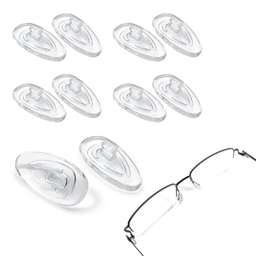 SGERUFZ 5 Paar Nasenpads zum Einstecken, rutschfeste Brille Nasenpads, Weiche Silikon, Sonnenbrillen Rutsch Stopper, Gläser Nasenpad, Brille Zubehör (Transparent) von SGERUFZ