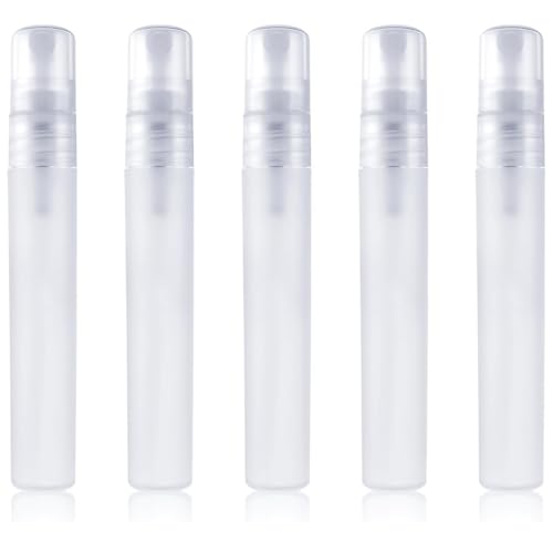 SGERUFZ 5 Packungen Tragbare Mini Sprühflaschen Nachfüllbare Parfümflaschen Reisegröße Leere Flaschenbehälter Sprühboxen Spender für Parfüm Make up Entferner (10ml) von SGERUFZ