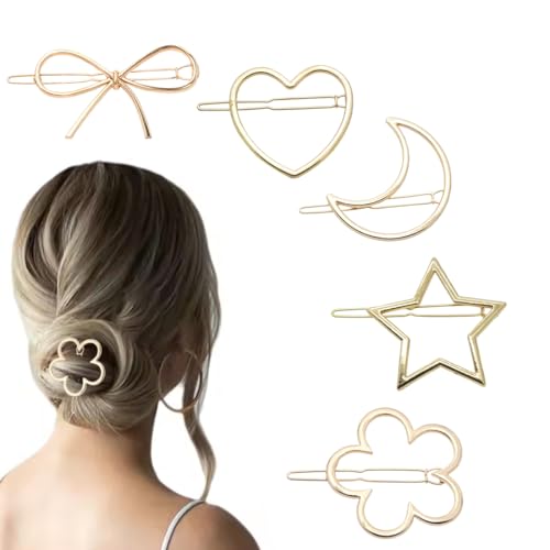 SGERUFZ 5 Stück Haarspangen mit Metallschleife für Damen und Mädchen, schick, schlicht, modisch, Haarschmuck, einfache Geschenke von SGERUFZ