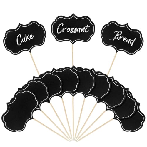 SGERUFZ 50 Stück Kreidetafel Zahnstocher, Schilder zum Beschriften, Buffet Zubehör, Fähnchen für Party Etiketten, Preisschilder, Cupcake Dekorationen, Sandwich (Klein) von SGERUFZ