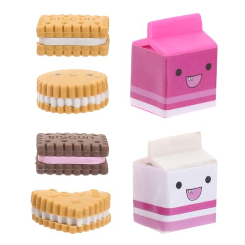 SGERUFZ 6 Pcs Niedliche Kawaii Keks Radiergummis in Box Schreibwaren für Schule Kreatives Geschenk für Studenten von SGERUFZ