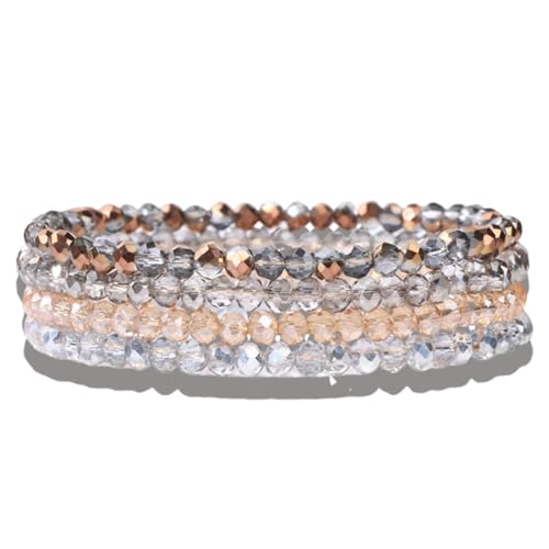 SGERUFZ Damen Kristall Perlen Armband, Böhmischer Armband, Mehrschichtiges Stein Armband, Paar-/Freundschafts-/Partner-Armbänder von SGERUFZ