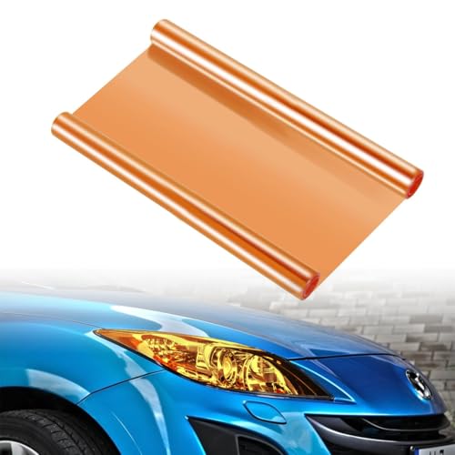 SGERUFZ Scheinwerfer Folie PVC Hitzebeständig Selbstklebend Für Lampen, Scheinwerfer Tönungsfolie, Rückleuchten Folie (30 X 120Cm) (Orange) von SGERUFZ
