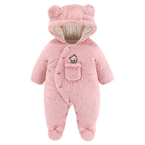 Neugeborenes Baby Spielanzug Fleece Schlafanzug Flanell Warm Strampler Pyjama Fuß Vollständig geschlossen Karikatur Jumpsuit mit Tier Kapuze Winter Weich Sleepwear Onesies Overalls für 0-12M von SGFY