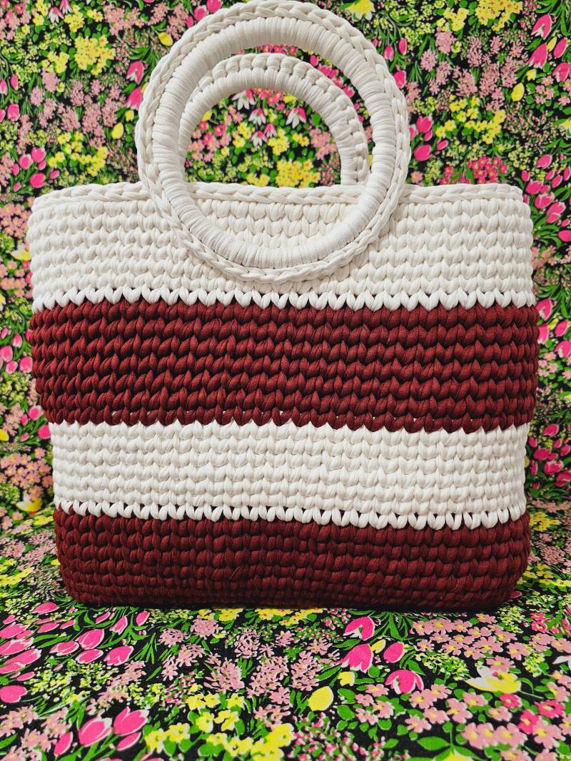 Braune Und Weiße Handgemachte Tasche Braune Und Weiße Handgemachte Tasche von SGHandmadeBag