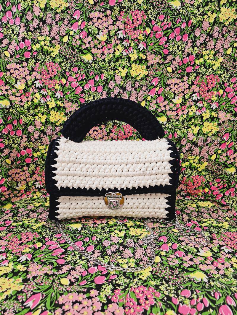 Dunkelblaue Und Weiße Handgefertigte Umhängetasche Dunkelblaue Und Weiße Handgefertigte Umhängetasche von SGHandmadeBag