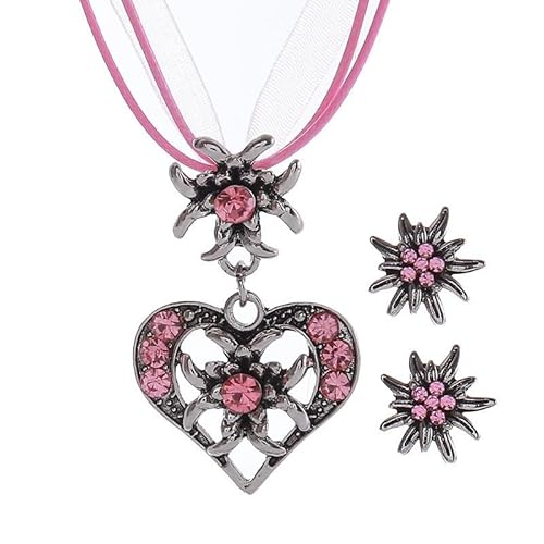 SGQTGIMU 3 Stück Trachtenschmuck Set Trachten Schmuck für Damen Trachtenschmuck Damen Trachtenkette mit Herz Anhänger und Edelweiß Ohrstecker Dirndl Schmuck für damen Oktoberfest Dirndl SGQTGIMU 3 Stück Trachtenschmuck Set Trachten Schmuck für Damen Trachtenschmuck Damen Trachtenkette mit Herz Anhänger und Edelweiß Ohrstecker Dirndl Schmuck für damen Oktoberfest Dirndl von SGQTGIMU