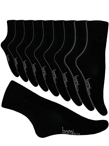 5-10 Paar Bambus Socken Herren Bambussocken Normallang Damen (35-38, 10 Paar Schwarz) von SGS