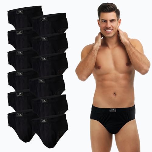 SGS Slip Herren Unterhosen Männer Baumwolle 6er oder 12er Pack atmungsaktive Unterwäsche Herren von S bis 6XL für Alltag oder Sport. von SGS