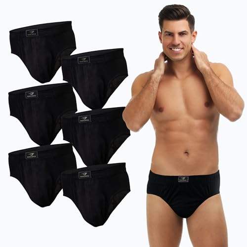 SGS Slip Herren Unterhosen Männer Baumwolle 6er oder 12er Pack atmungsaktive Unterwäsche Herren von S bis 6XL für Alltag oder Sport. von SGS