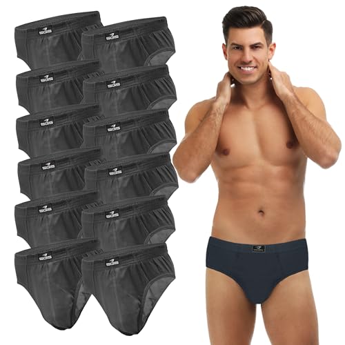 SGS Slip Herren Unterhosen Männer Baumwolle 6er oder 12er Pack atmungsaktive Unterwäsche Herren von S bis 6XL für Alltag oder Sport. von SGS