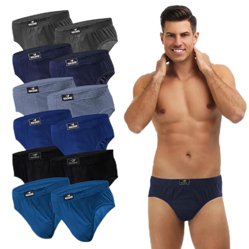 SGS Slip Herren Unterhosen Männer Baumwolle 6er oder 12er Pack atmungsaktive Unterwäsche Herren von S bis 6XL für Alltag oder Sport. von SGS