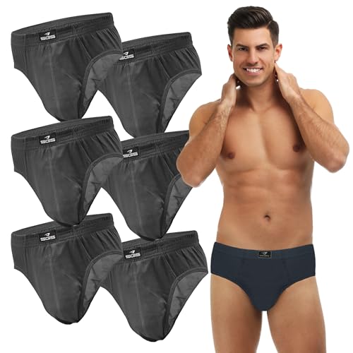 SGS Slip Herren Unterhosen Männer Baumwolle 6er oder 12er Pack atmungsaktive Unterwäsche Herren von S bis 6XL für Alltag oder Sport. von SGS
