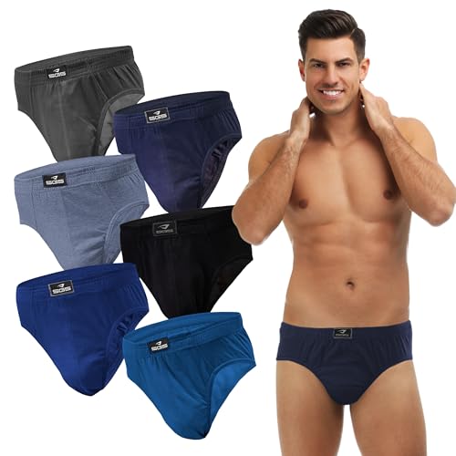 SGS Slip Herren Unterhosen Männer Baumwolle 6er oder 12er Pack atmungsaktive Unterwäsche Herren von S bis 6XL für Alltag oder Sport. von SGS