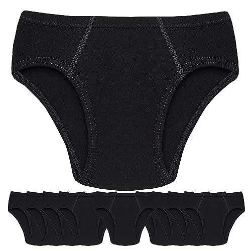 SGS 10er Pack Kinder Unterhosen 134 Jungen Slips für Kinder Unterwäsche Jungen 140 Schwarz von SGS