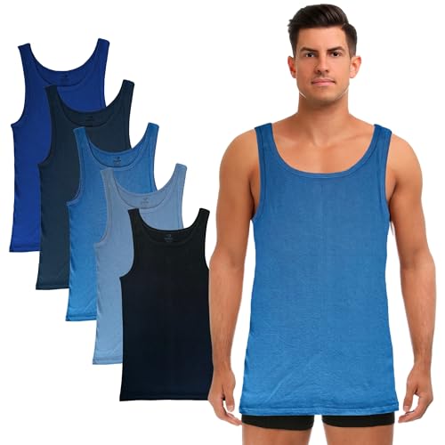 SGS 5er-Pack: Stilvolle Unterhemd Herren EXTRA LANG +12 cm & Tank Top Herren - Feinripp Muskelshirts Männer & Unterziehshirt Mann von SGS