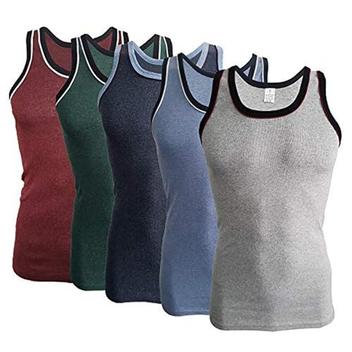 SGS 5er-Pack: Stilvolle Unterhemd Herren & Tank Top Herren in Weiß und Schwarz oder Bunt - Feinripp Muskelshirts Männer & Unterziehshirt Mann S-6XL von SGS