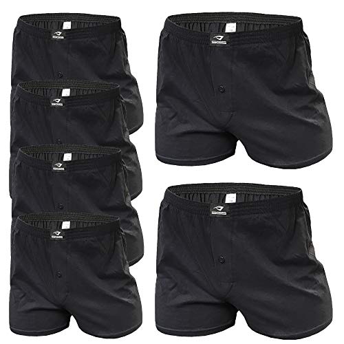 SGS 6-10 Pack Unterhosen Mann Herren Unterhosen Boxershorts Men (6/L, 6.stück - Schwarz) von SGS