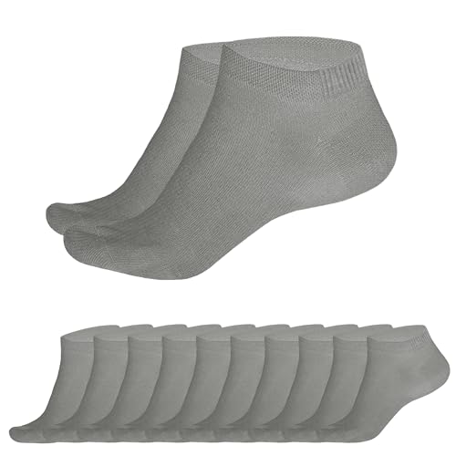 SGS Komfort Bambus Sneaker Socken Herren Damen - Weiche Pique Bund Bambus Socken Schwarz Gegen Schweiß - Geruchskiller- 5er oder 10er Pack von SGS