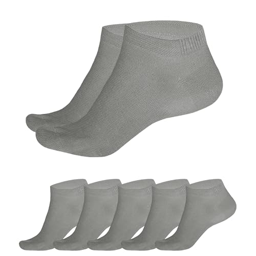 SGS Komfort Bambus Sneaker Socken Herren Damen - Weiche Pique Bund Bambus Socken Schwarz Gegen Schweiß - Geruchskiller- 5er oder 10er Pack von SGS