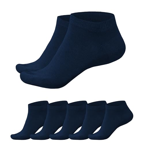SGS Komfort Bambus Sneaker Socken Herren Damen - Weiche Pique Bund Bambus Socken Schwarz Gegen Schweiß - Geruchskiller- 5er oder 10er Pack von SGS