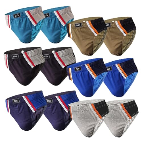 SGS Slip Herren Unterhosen Männer Baumwolle 6er oder 12er Pack atmungsaktive Unterwäsche Herren von S bis 6XL für Alltag oder Sport. von SGS