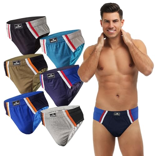 SGS Slip Herren Unterhosen Männer Baumwolle 6er oder 12er Pack atmungsaktive Unterwäsche Herren von S bis 6XL für Alltag oder Sport. von SGS