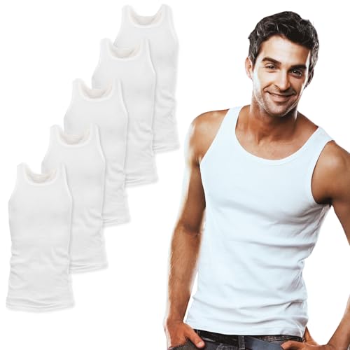 SGS 5er-Pack: Stilvolle Unterhemd Herren & Tank Top Herren in Weiß und Schwarz oder Bunt - Feinripp Muskelshirts Männer & Unterziehshirt Mann S-6XL SGS 5er-Pack: Stilvolle Unterhemd Herren & Tank Top Herren in Weiß und Schwarz oder Bunt - Feinripp Muskelshirts Männer & Unterziehshirt Mann S-6XL von SGS