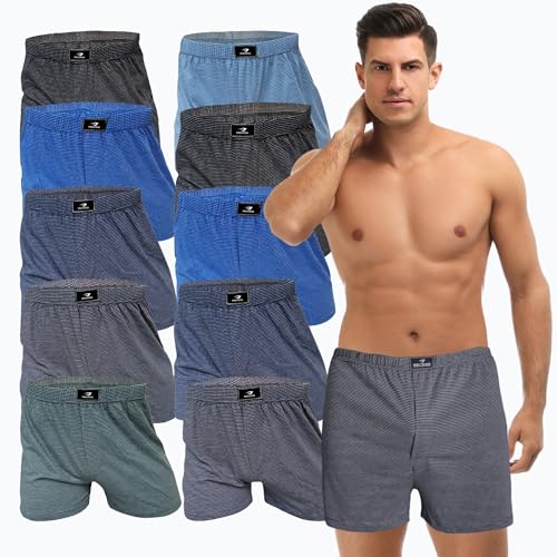 SGS Weiche Lockere Boxershorts Herren 10 Pack oder 6er aus 100% Baumwolle Unterhosen Männer Komfortable Atmungsaktive Herren Unterhosen von SGS