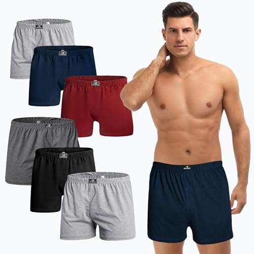 SGS Weiche Lockere Boxershorts Herren 10 Pack oder 6er aus 100% Baumwolle Unterhosen Männer Komfortable Atmungsaktive Herren Unterhosen von SGS