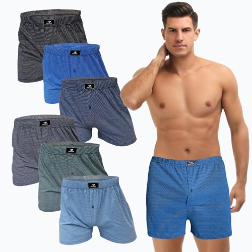 SGS Weiche Lockere Boxershorts Herren 10 Pack oder 6er aus 100% Baumwolle Unterhosen Männer Komfortable Atmungsaktive Herren Unterhosen von SGS