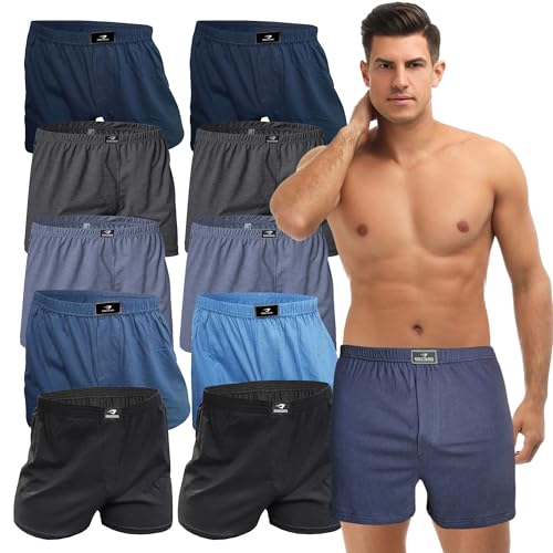 SGS Weiche Lockere Boxershorts Herren 10 Pack oder 6er aus 100% Baumwolle Unterhosen Männer Komfortable Atmungsaktive Herren Unterhosen SGS Weiche Lockere Boxershorts Herren 10 Pack oder 6er aus 100% Baumwolle Unterhosen Männer Komfortable Atmungsaktive Herren Unterhosen von SGS