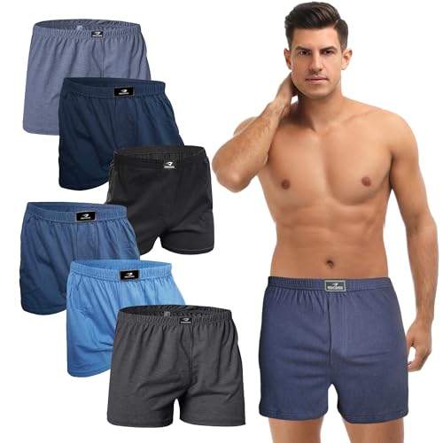 SGS Weiche Lockere Boxershorts Herren 10 Pack oder 6er aus 100% Baumwolle Unterhosen Männer Komfortable Atmungsaktive Herren Unterhosen von SGS