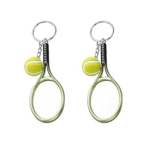 2 Tennisschlägerschlüssel, Sportelementanhänger, Kreative Tennis -Schlüsselanhänger, Anhänger Für Verpackungsdekoration (Grün). von SGSCFG