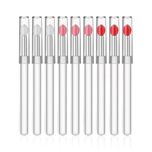 9 Lippenstiftpinsel, Silikonlippenstiftpinsel, Lidschatten-Make-Up-Sticks, Multifunktionaler Lippen-Applikator. von SGSCFG