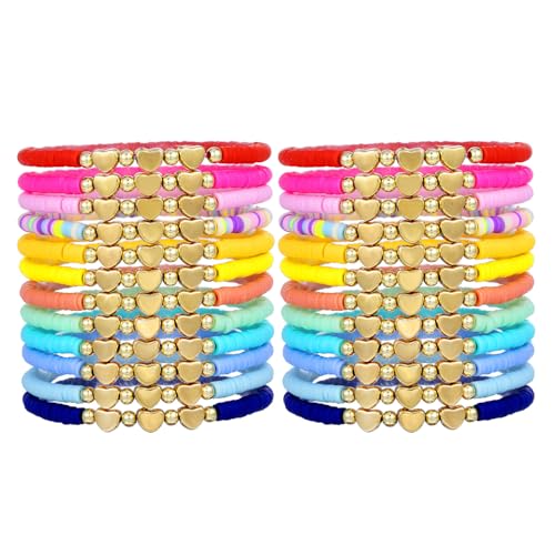 SGSCFG 24 Regenbogen -Farbarmbänder, Freundschaft Weicher Keramikarmbänder, Pfirsich -Herz -Armbänder, Tägliche Vielseitige Armbänder, Niedliche Reisebehörer. SGSCFG 24 Regenbogen -Farbarmbänder, Freundschaft Weicher Keramikarmbänder, Pfirsich -Herz -Armbänder, Tägliche Vielseitige Armbänder, Niedliche Reisebehörer. von SGSCFG