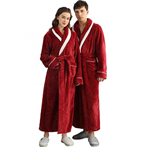 Bademantel Set FüR Paare: BademäNtel FüR Damen, Morgenmantel MäNner Lang,Hausmantel Warme Flanell Saunamantel Frottee Leicht Schlafanzug- Flauschig -Winter Pyjama, Morgenmantel Bodenlang von SGSD