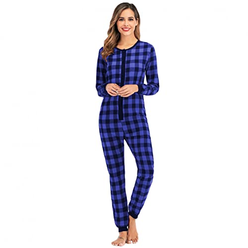 overall damen kuschelig - Onesie Jumpsuit-Schlafoverall-Kuschelig Einteiler Schlafanzug-Pyjama-GanzköRperanzug-Hausanzug Langarm Jumpsuits-Overall-Winter-NachtwäSche-SchlafanzüGe-Strampler von SGSD
