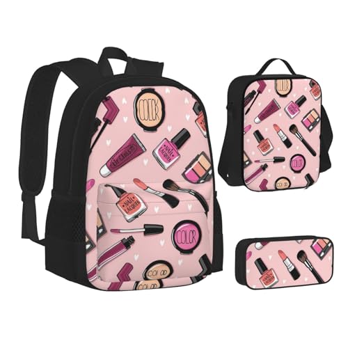 Moderne Kosmetiktasche für Mädchen, bedruckt, Schultasche, Federmäppchen, Kombination für Schule, Camping, Reisen, Schwarz , Einheitsgröße Moderne Kosmetiktasche für Mädchen, bedruckt, Schultasche, Federmäppchen, Kombination für Schule, Camping, Reisen, Schwarz , Einheitsgröße von SGZLZBWK