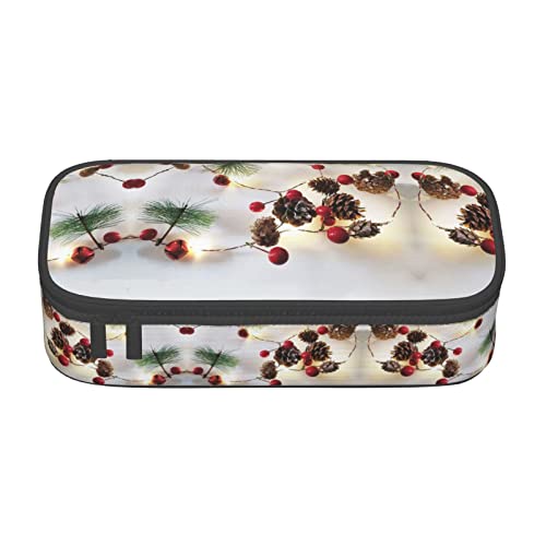 SGZLZBWK Federmäppchen mit Weihnachtsdekoration, tragbar, Schreibwaren-Tasche, Stiftehalter, Schreibwaren-Aufbewahrung, Make-up-Tasche für Schule, Büro, Schwarz , Einheitsgröße, Schulranzen von SGZLZBWK