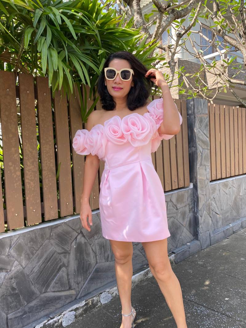 Hellrosa 3D Floral Off Der Schulter Minikleid, Ballkleid Brautkleid, Alternative Brautkleid, Hochzeitsgast Kleid Plus Größe von SGinstar