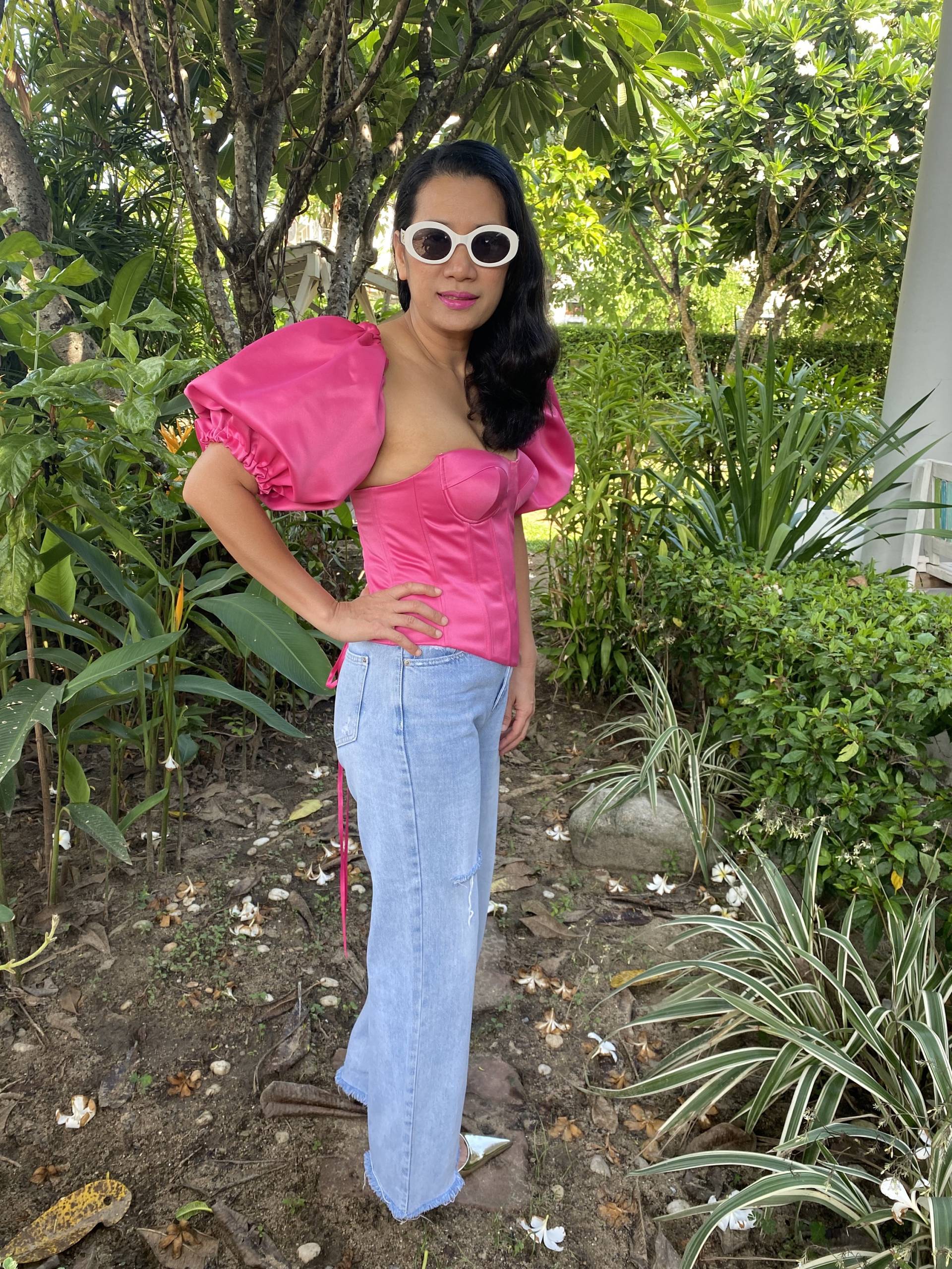 Jan Hot Pink Benutzerdefinierte Tank-Top, Braut Trennt Top, Bustier Geschenk Für Sie, Korsett Top Mit Ärmeln von SGinstar