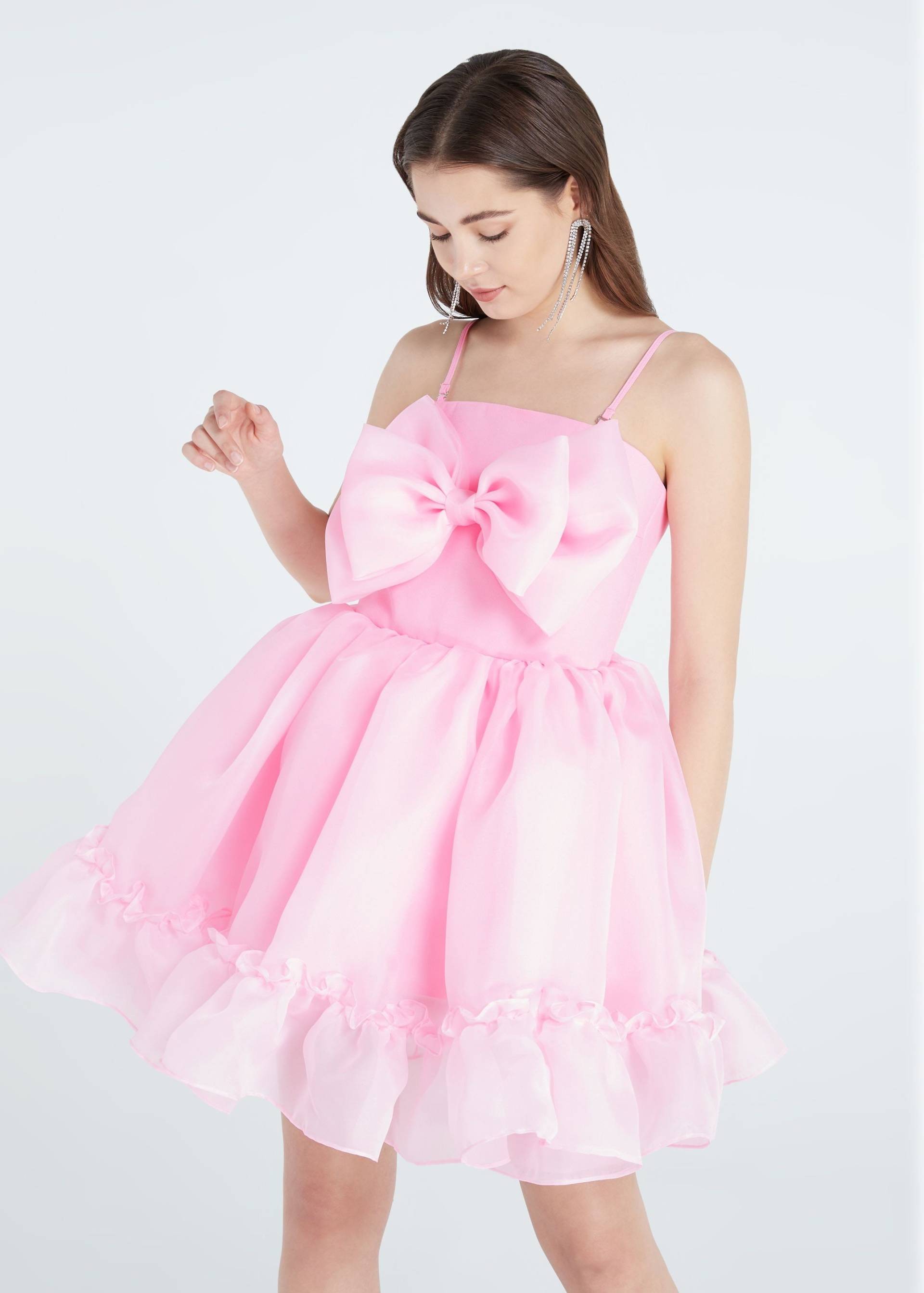 Kristy Süßes Rosa Schleifen-Minikleid, Sommerkleid, Geburtstags-Partykleid, Polyester-Organza-Kleid Für Frauen, Killing Eve Kleid, Sonnenkleid von SGinstar