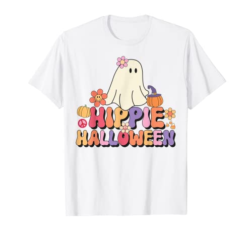 Groovy Ghost Girls Hippie Halloween Peace Schild Retro Frauen T-Shirt von SH Groovy Halloween Costumes Inc.